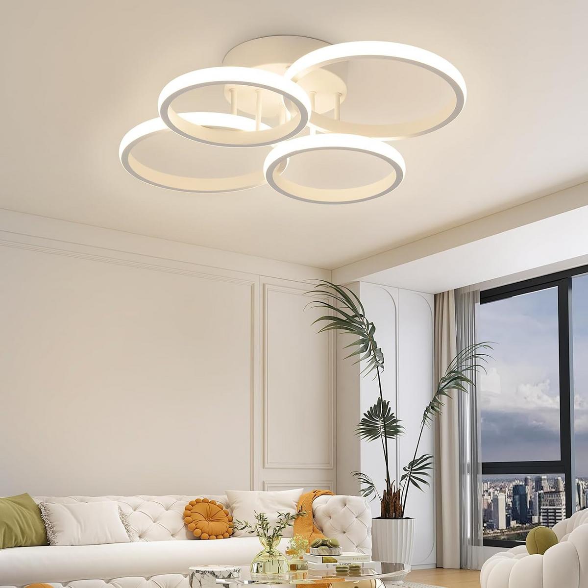 LED-DECKENLEUCHTE Xalvor 41.5/52.5/11.8 cm - Weiß, Metall (52.5/41.5/11.8cm) - ZMH