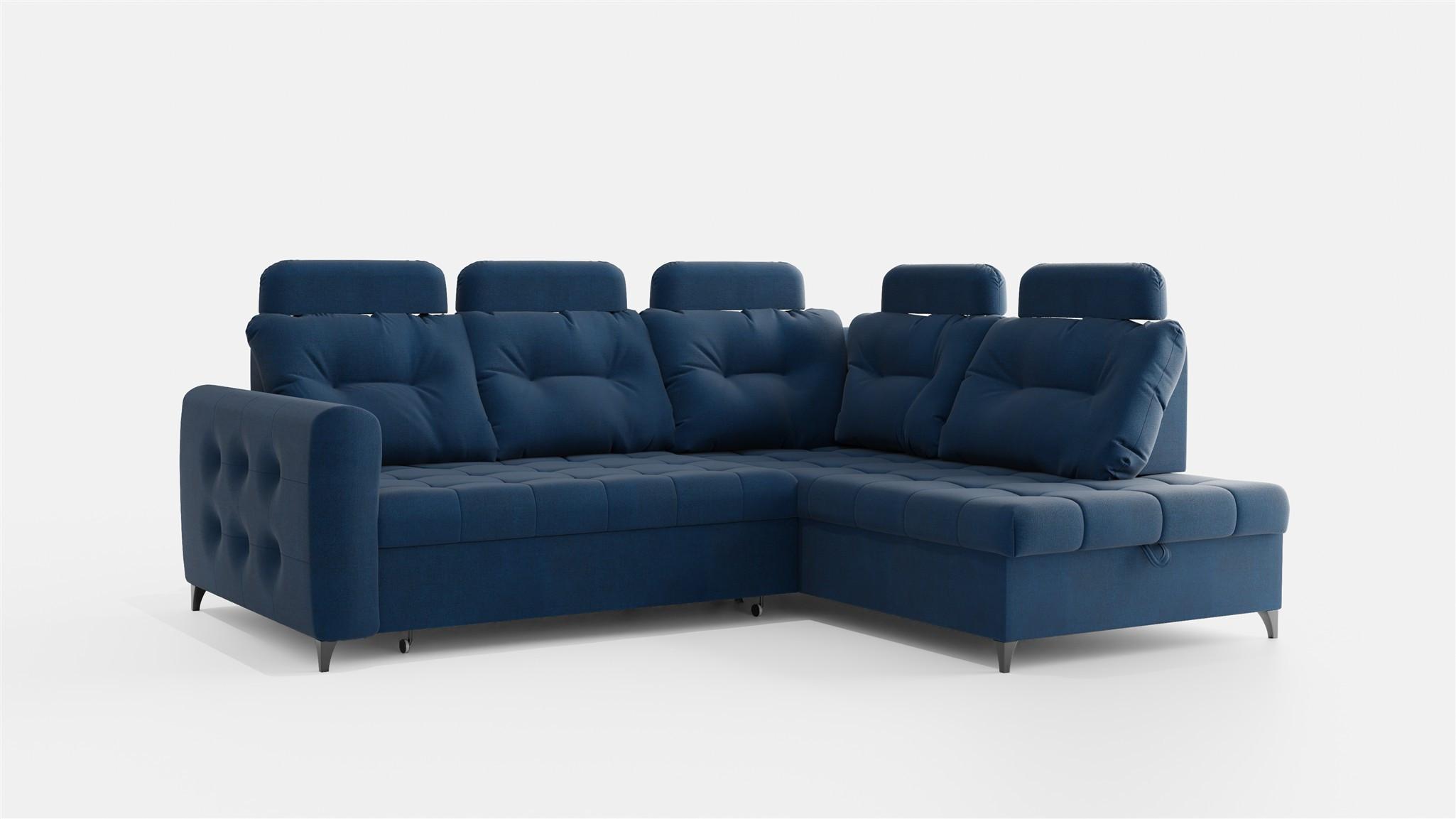 ECKSOFA Wendie - Dunkelblau, Holzwerkstoff/Textil (250/200cm) - Fun Möbel