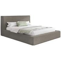 POLSTERBETT Merlin mit Bettkasten, Metall-Lattenrost & hohem Kopfteil in Taupe Chenille 160x200 cm - Taupe/Beige, Holzwerkstoff/Kunststoff (160/200cm) - WFL GROUP
