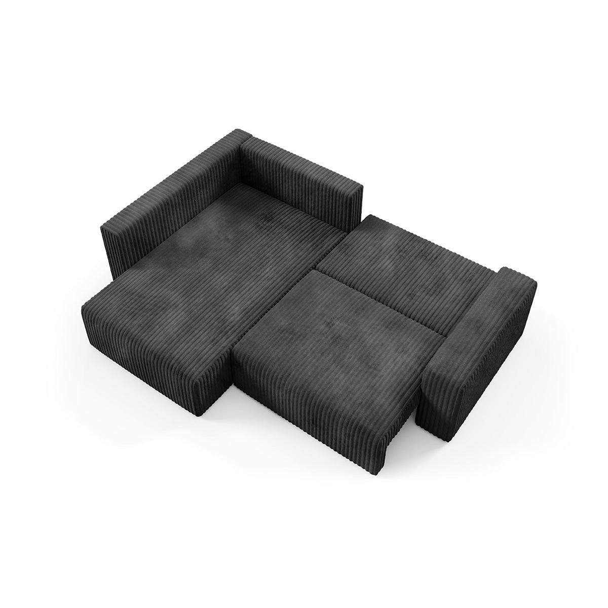 ECKSOFA Angela 4 Sitzplätze Schwarz - Schwarz, Holz (245/182cm) - Petits-meubles