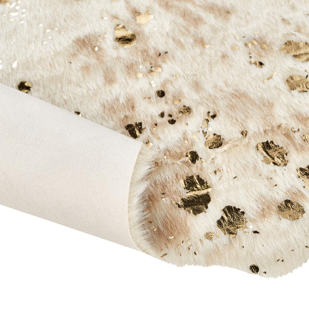 KUHFELL-TEPPICH Bogong Hellbeige 170/130 cm - Beige/Goldfarben, Textil (130/170cm) - Beliani