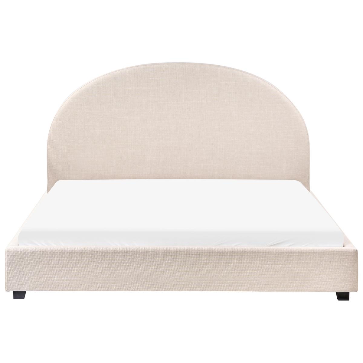 BETT mit Lattenrost 160/200 cm Hellbeige Vaucluse - Beige, Textil (160/200cm) - Beliani