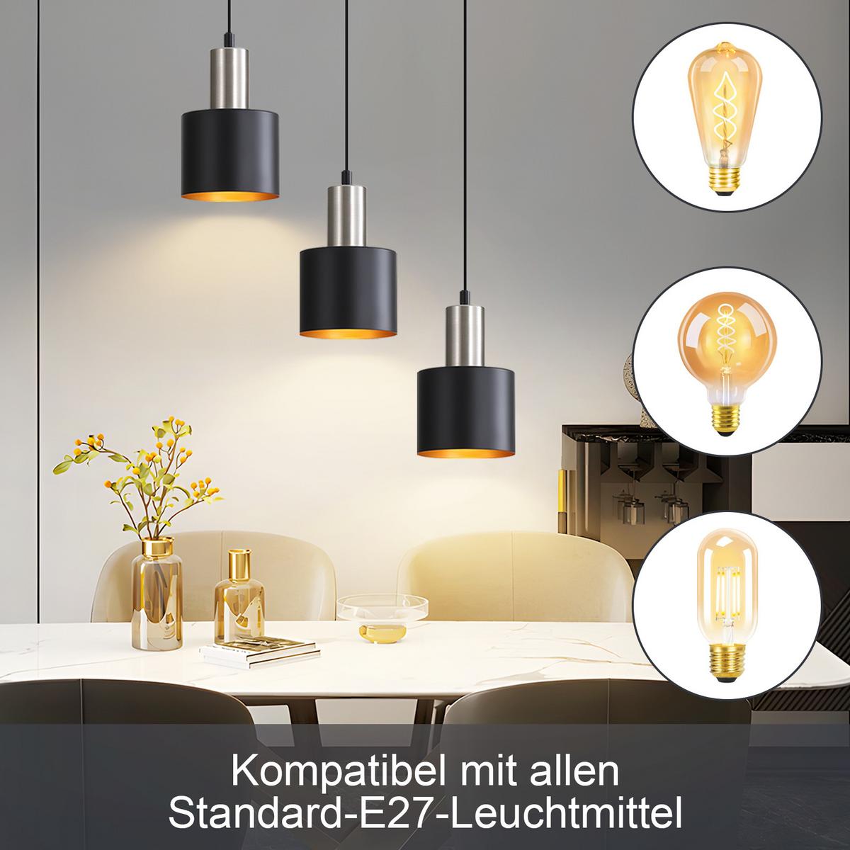 PENDELLEUCHTE Kaelthira 40/12/173.5 cm - Schwarz, Metall (40/12/173.5cm) - ZMH