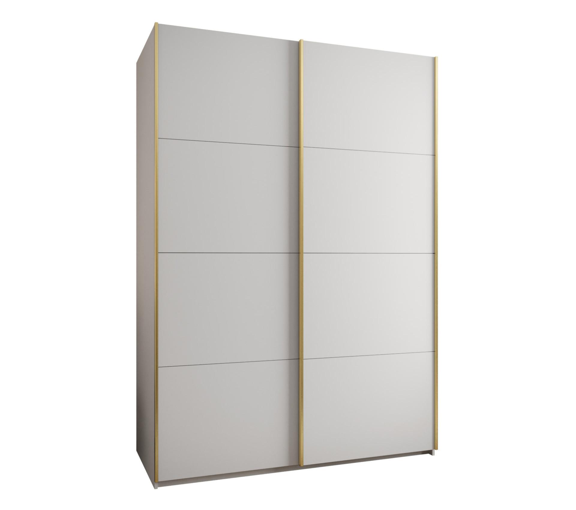 SCHWEBETÜRENSCHRANK 245,5/180/64 2-türig - Goldfarben/Weiß, Holz/Metall (180/245/64cm) - Abiks Möbel