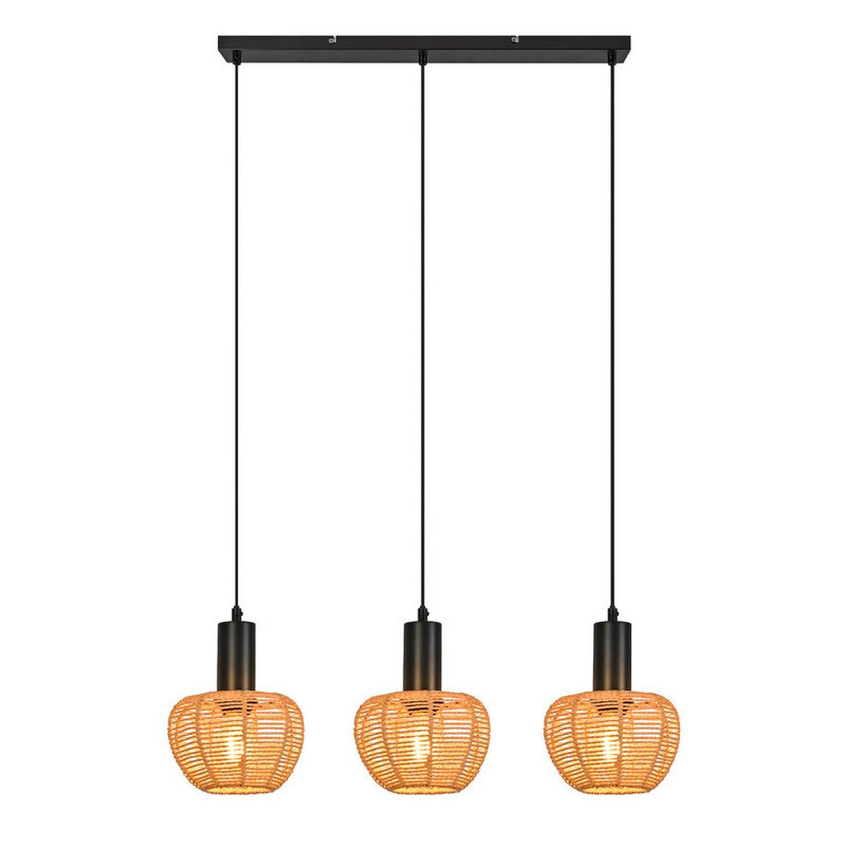 PENDELLEUCHTE BARBARA Ⅲ 70/56/120 cm - Schwarz, Metall (70/56/120cm) - Nettlife