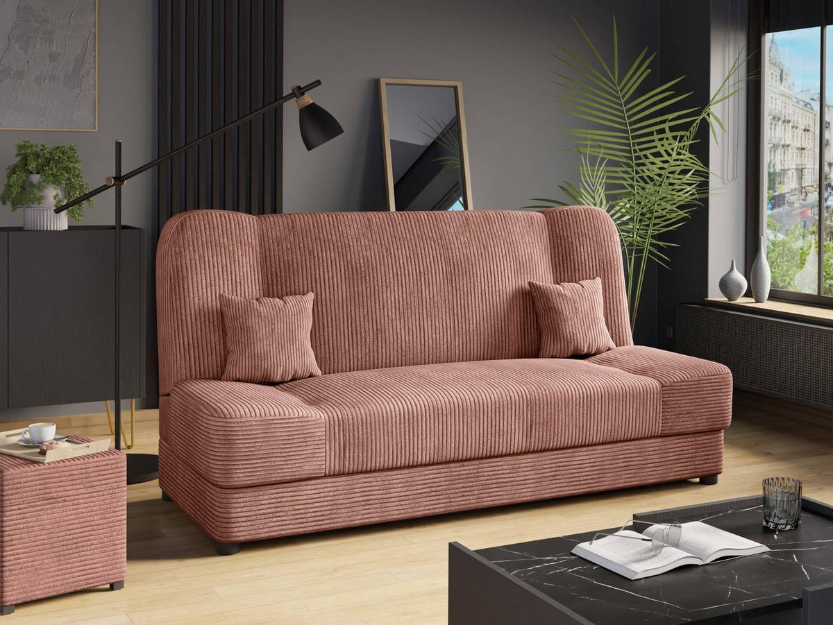 SCHLAFSOFA Jonas Cord - Rosa, Holz/Textil (195/86/87cm) - MIRJAN24