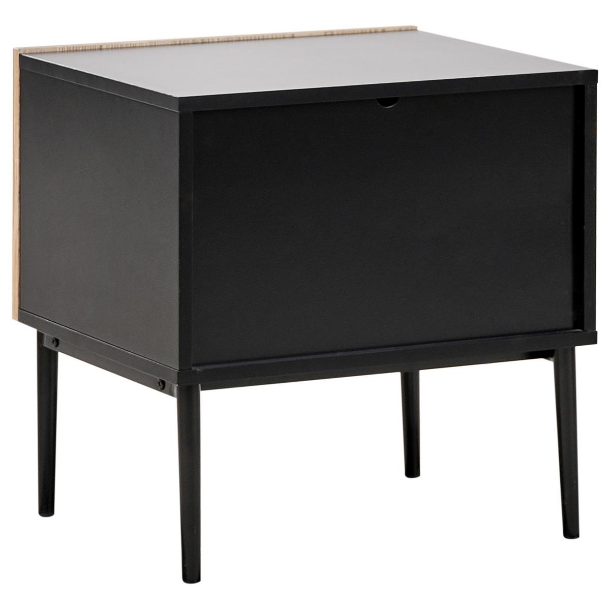 NACHTTISCH Schwarz/Braun Blythe - Schwarz/Braun, Holzwerkstoff (48/50/40cm) - Beliani