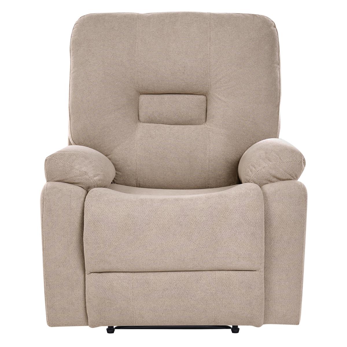 FERNSEHSESSEL Stoff Taupe Bergen - Taupe, Textil/Metall (85/101/74cm) - Beliani