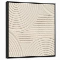 LEINWAND Bilder mit Rahmen - Muster - Abstrakt - Weiß - 50x50 - Beige, Textil (50/50cm) - MuchoWow
