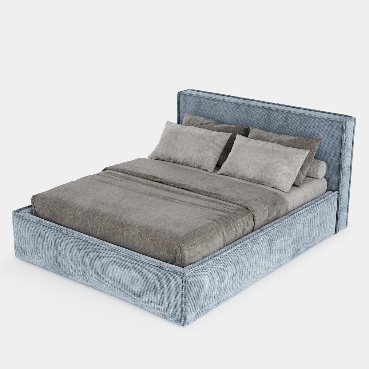 POLSTERBETT Sato mit Stauraum 160/200 cm Hellblau im Bonita Stoff - Schwarz/Naturfarben, Holz/Holzwerkstoff (160/200cm) - AltaBeds