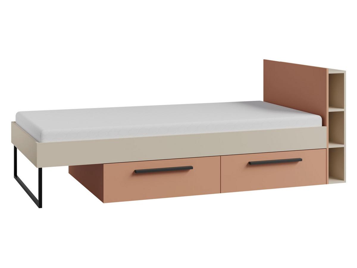 JUGENDBETT Lorin LO11 L / P - Kaschmir/Rosa, Holzwerkstoff (90/200cm) - MIRJAN24