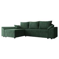 ECKSOFA Dante L Cord - Schwarz/Grün, Holz/Kunststoff (240/140cm) - MIRJAN24