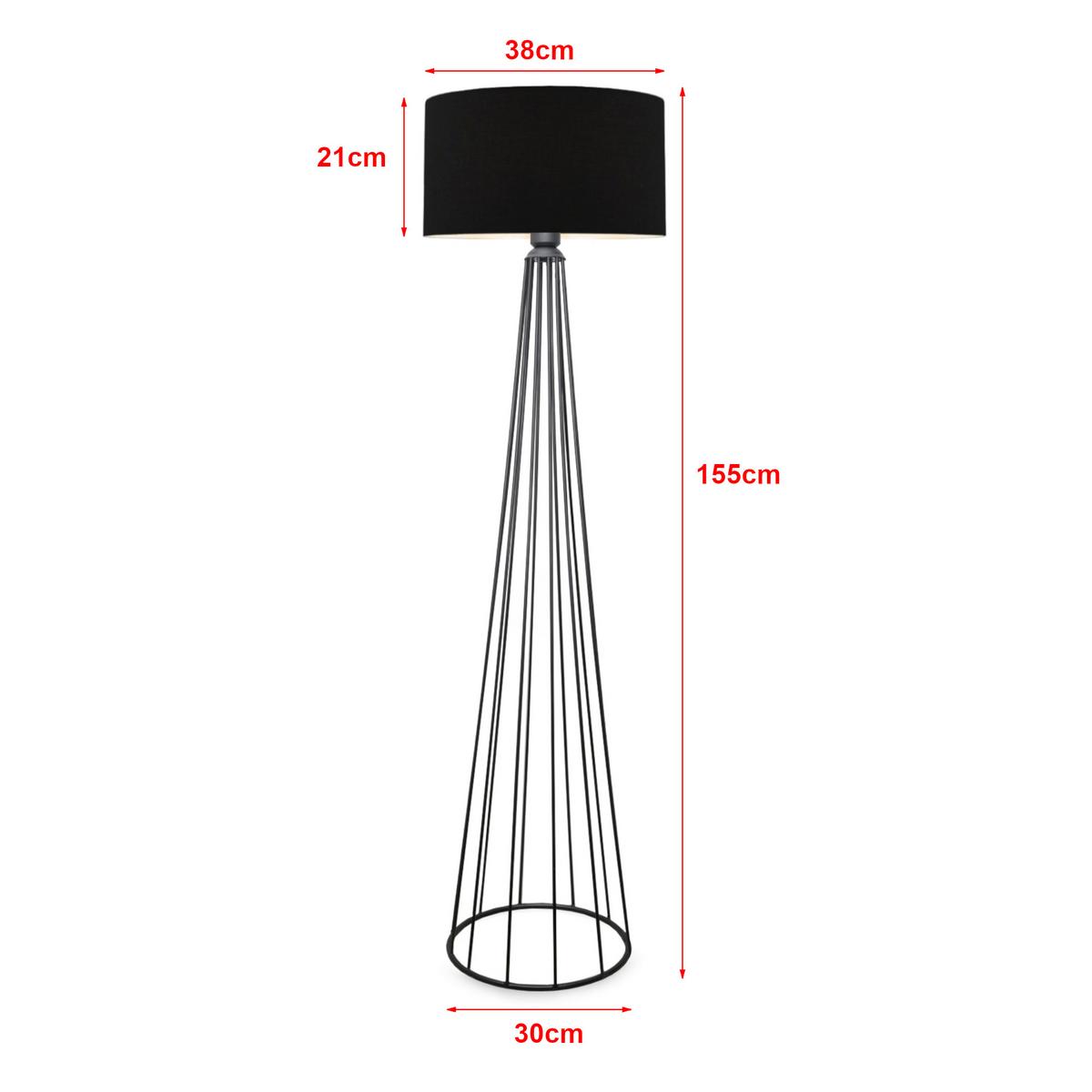 STEHLEUCHTE Neath - Schwarz, Metall (30/30/155cm) - lux.pro