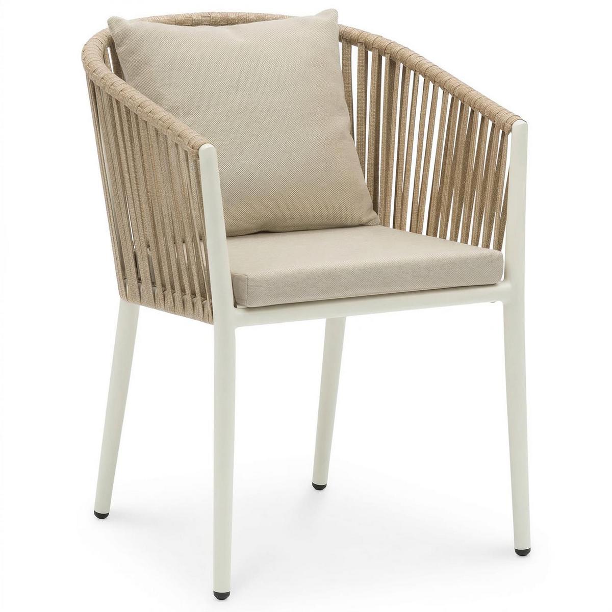 GARTENMÖBEL SET ISOLA 7er Set beige, weiß - Beige, Metall - IDIMEX