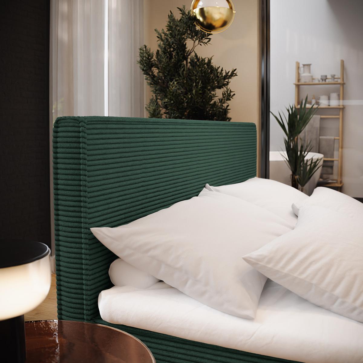 BOXBETT PELLIO 180x200 cm mit Matratze und Topper - Grün - Grün, Holz (180/200cm) - MASSENO