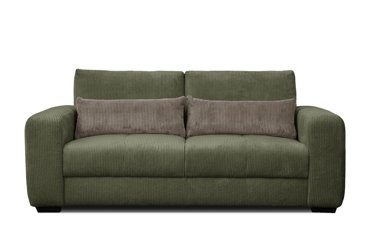 SOFA OLI 3-Sitzer, olivgrün - Olivgrün, Holz/Textil (208/91/108cm) - Wozimo