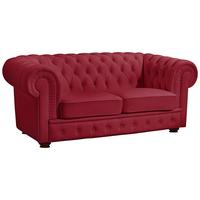 SOFA 2-Sitzer Kalea Bezug pigmentiertes Nappaleder Buche nussbaum dunkel / rot - Rot, Leder (172/76/98cm) - 58aufmkessel