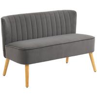 SOFA Polyester Dunkelgrau - Dunkelgrau/Grau, Holz/Textil (56.5/77/117cm) - HOMCOM