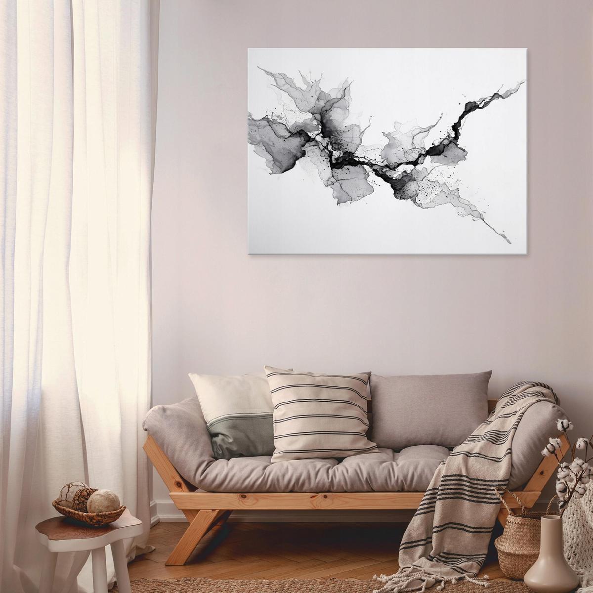 LEINWANDBILD Abstrakt Marmor Grau 120x80 cm - Multicolor, Holzwerkstoff (120/80cm) - Wallarena