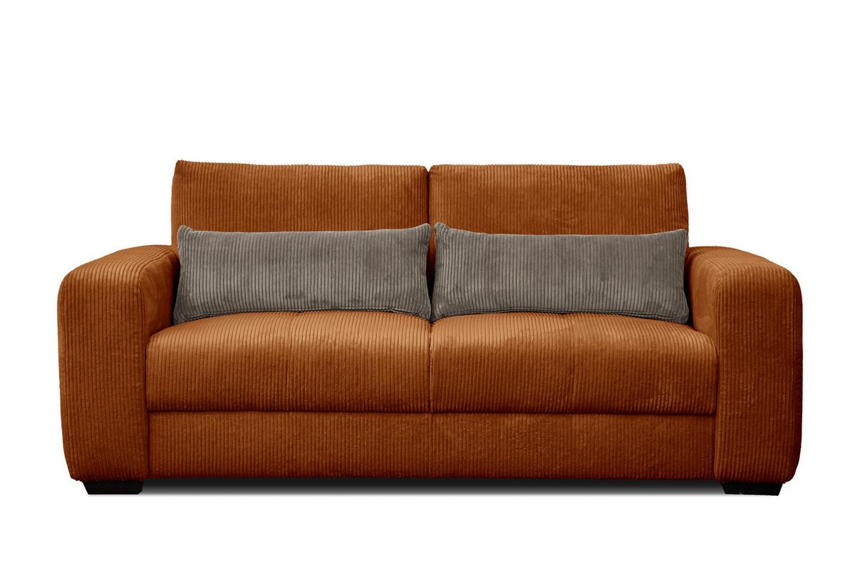 SOFA OLI 3-Sitzer, orange - Orange, Holz/Textil (208/91/108cm) - Wozimo