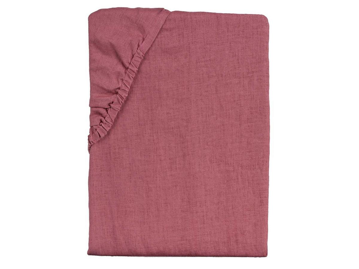 SPANNBETTTUCH reines Leinen rose-de provence 90/200 cm - Altrosa, Naturmaterialien (90/200cm) - beties Heimtextil