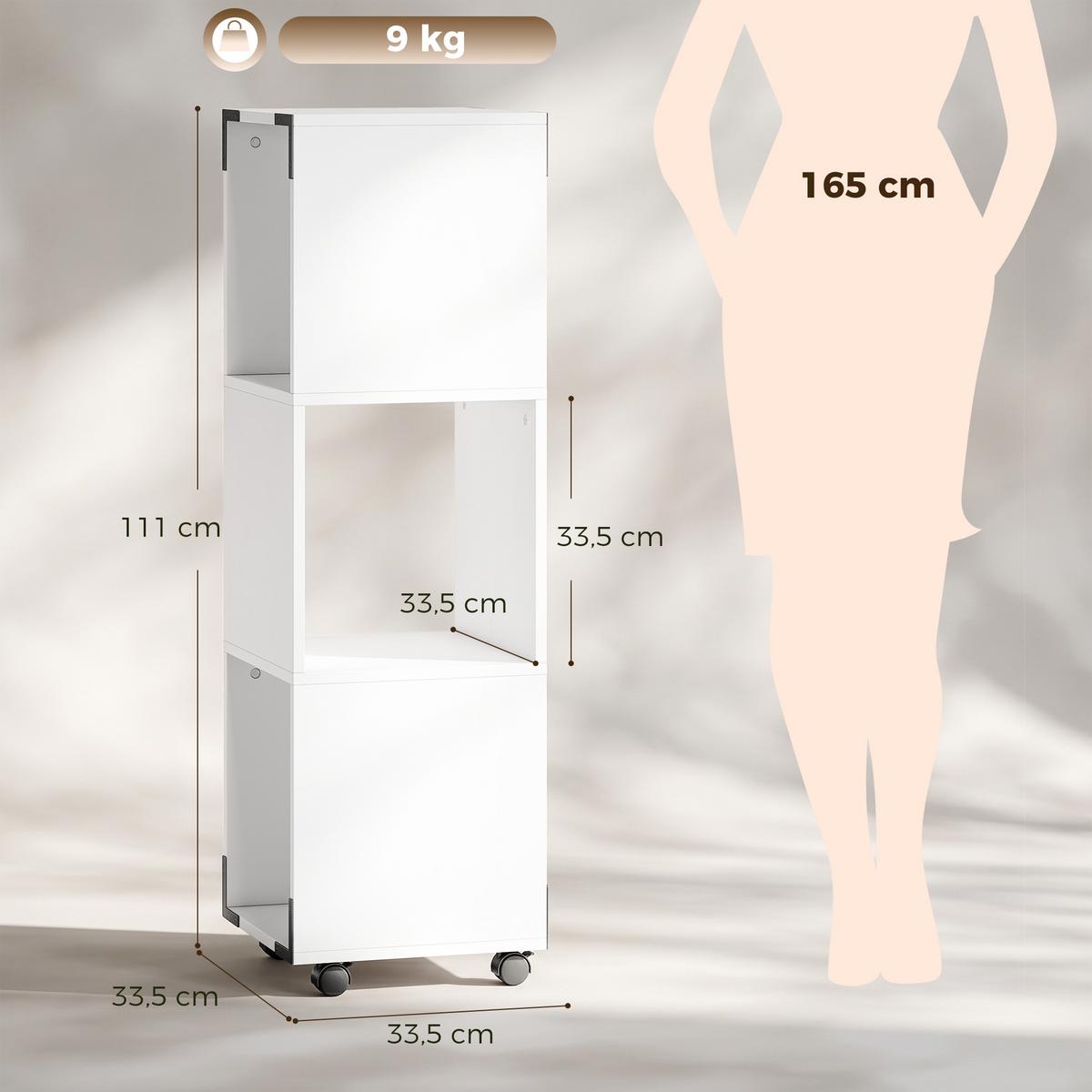 AKTENSCHRANK Weiß - Weiß, Holzwerkstoff (33.5/111/33.5cm) - HOMCOM