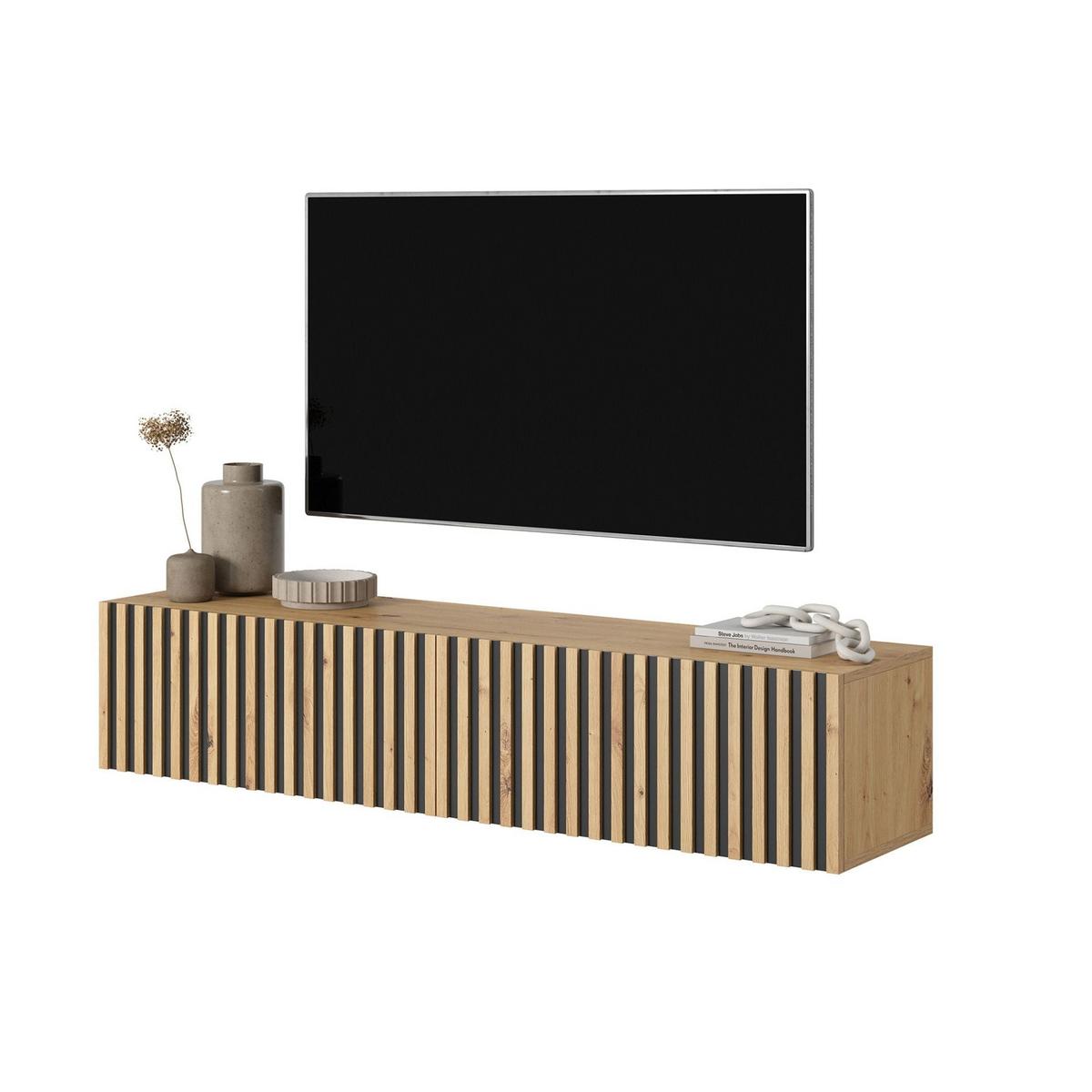 TV-HÄNGEBOARD Telire Eiche / Schwarz 138,6 cm - Schwarz/Eiche Artisan, Holzwerkstoff (138.6/30/31.6cm) - Selsey