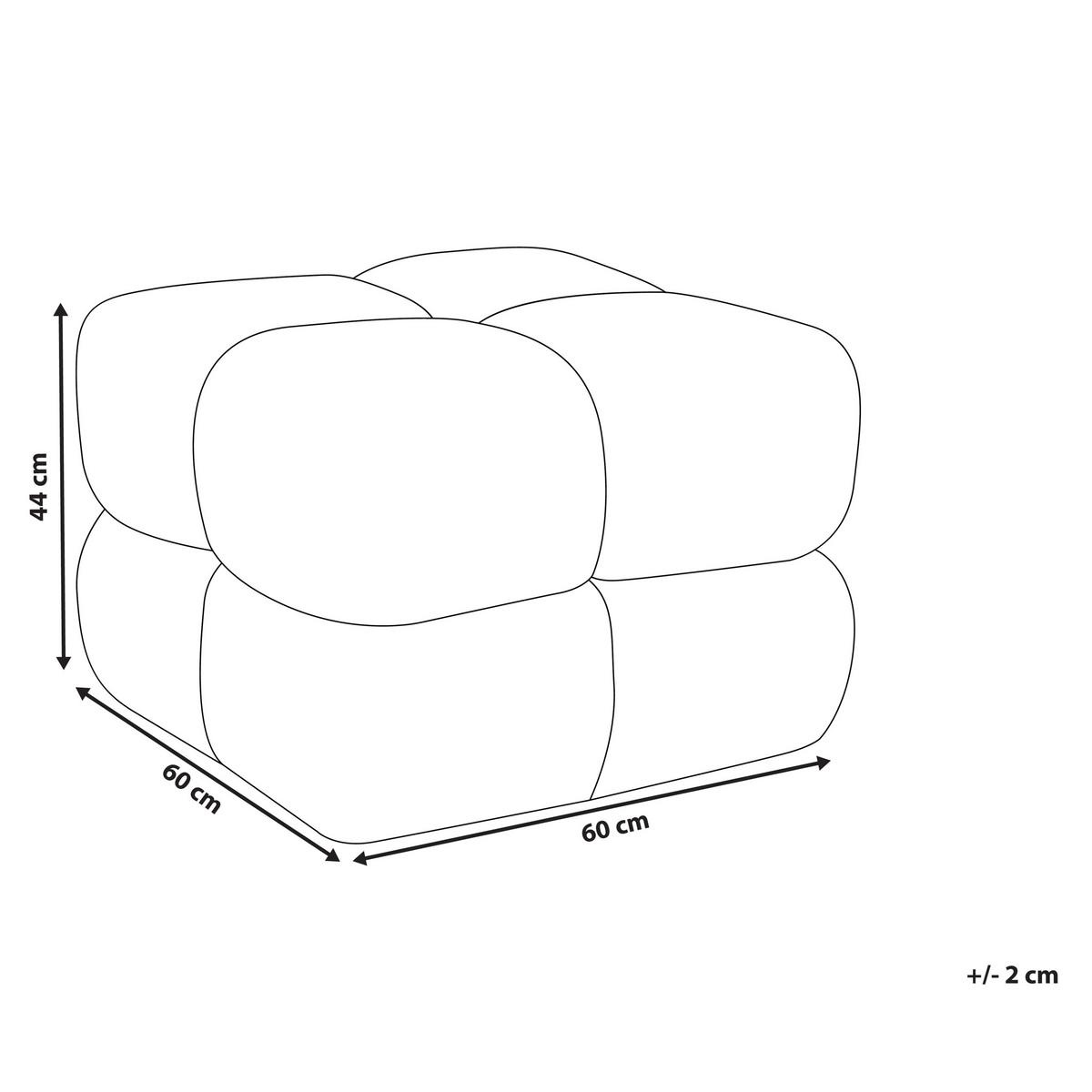 POUF Bouclé Cremeweiß Caliente - Weiß, Textil (60/44/60cm) - Beliani