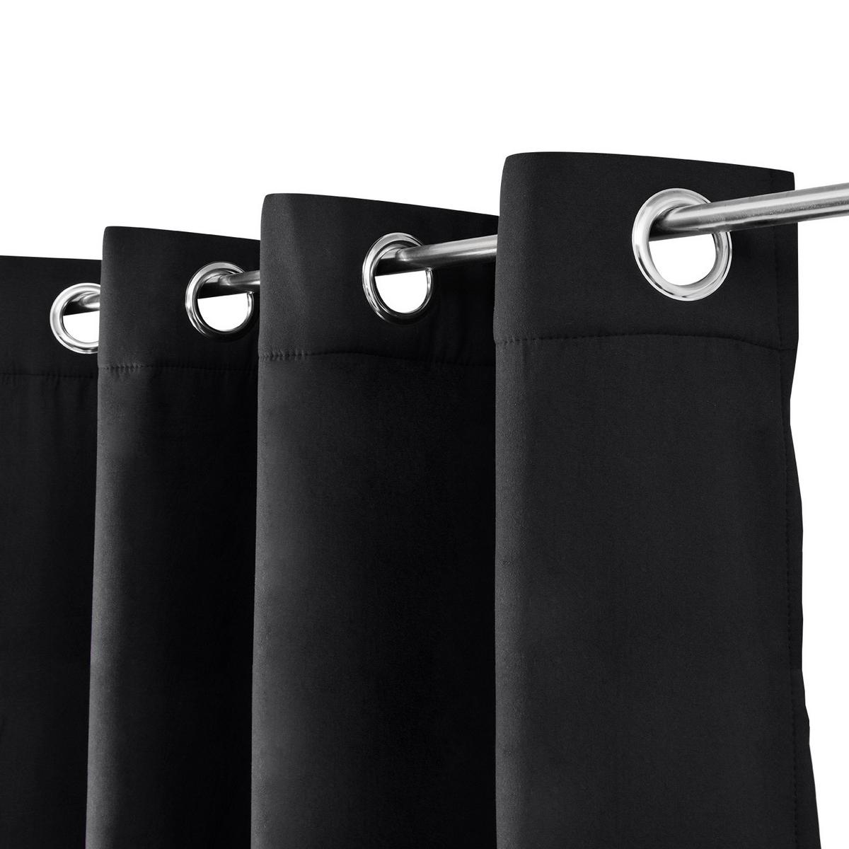 VORHANG Amelie TO mit Öse 140x245cm Schwarz (2tlg) - Schwarz, Textil (140/245/1cm) - Beautissu 