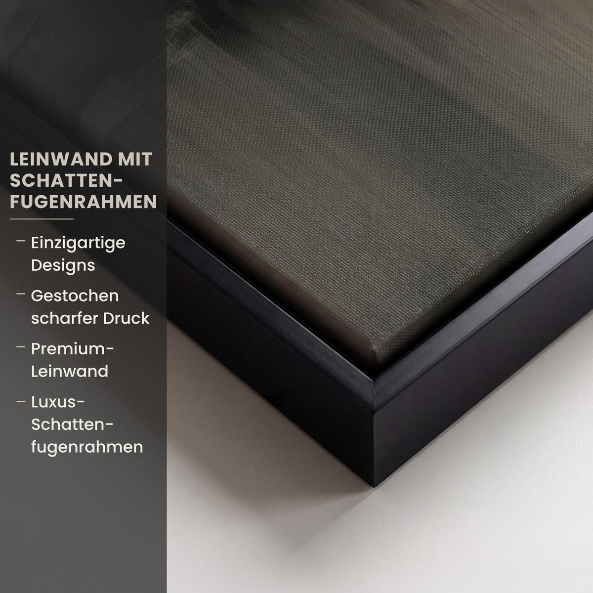 LEINWAND Bilder mit Rahmen - Hügel - Abstrakt - Kreuz - Christentum - 80x60 - Beige, Textil (80/60cm) - MuchoWow