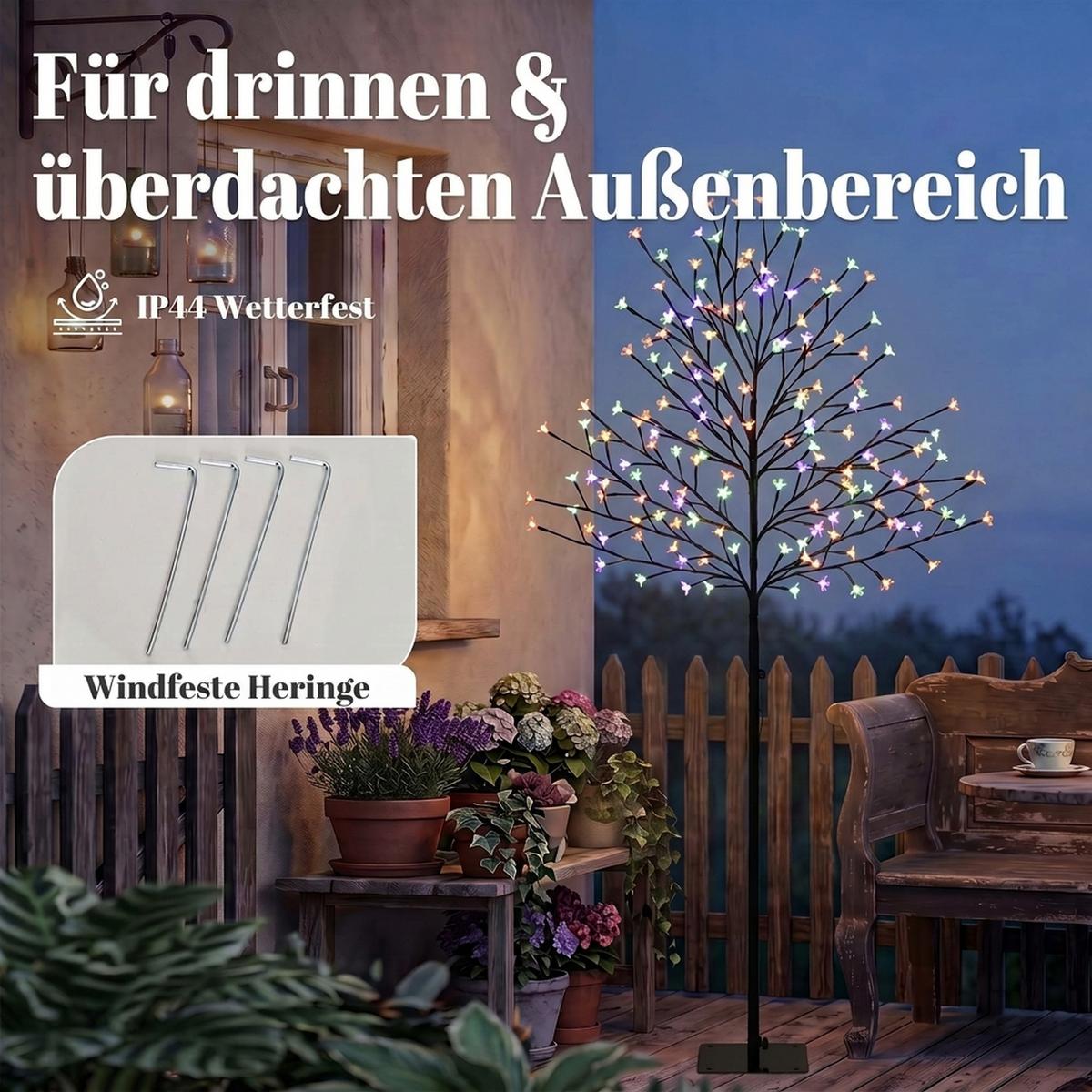 BELEUCHTETER-KIRSCHBLÜTENBAUM Stahl Transparent - Schwarz, Metall (55/150/55cm) - HOMCOM