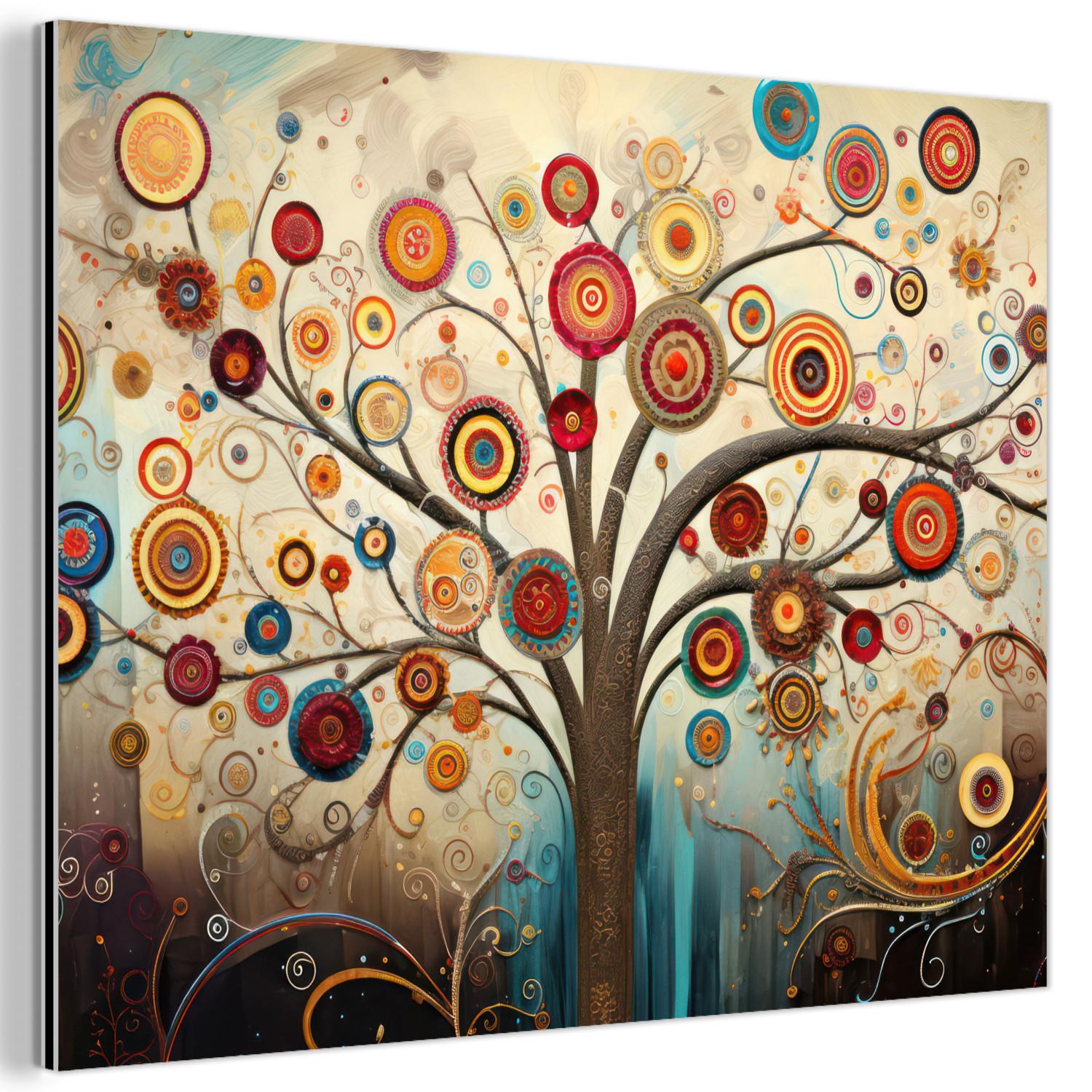 METALLBILD Baum - Baum des Lebens - Farbe 80x60 cm - Braun, Metall (80/60cm) - MuchoWow