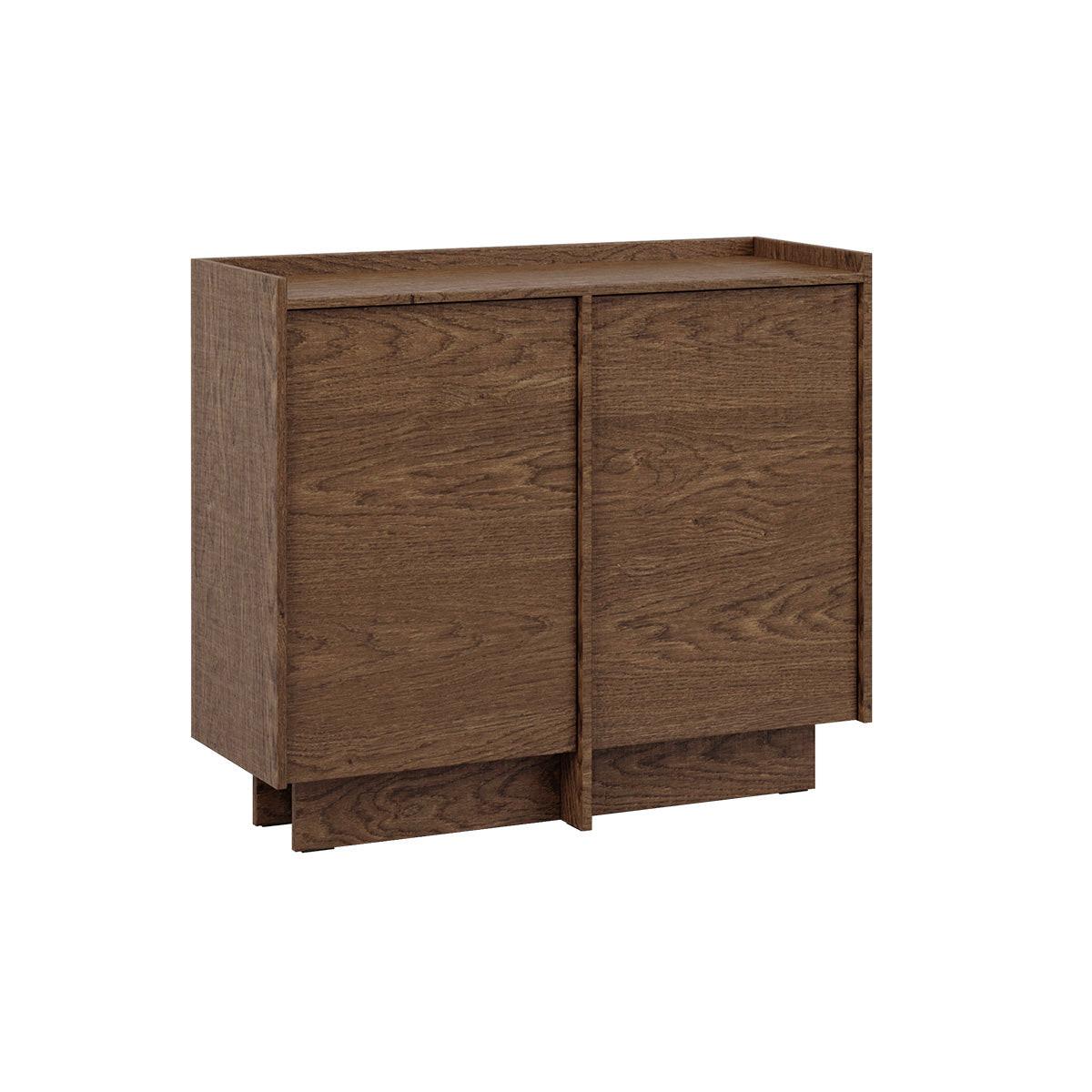 SIDEBOARD Japandi Dunkles Holz - Braun, Holzwerkstoff (102/89.6/38cm) - Petits-meubles