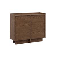SIDEBOARD Japandi Dunkles Holz - Braun, Holzwerkstoff (102/89.6/38cm) - Petits-meubles