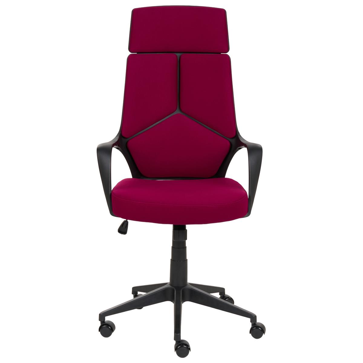 BÜROSTUHL Burgunderrot Delight - Dunkelrot, Textil (64/116/64cm) - Beliani