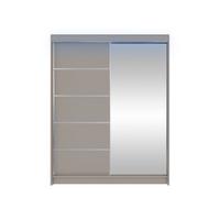 SCHWEBETÜRENSCHRANK Camino III mit RGB LED Beleuchtung - Kaschmir/Silberfarben, Holzwerkstoff/Metall (150/200/58cm) - MIRJAN24