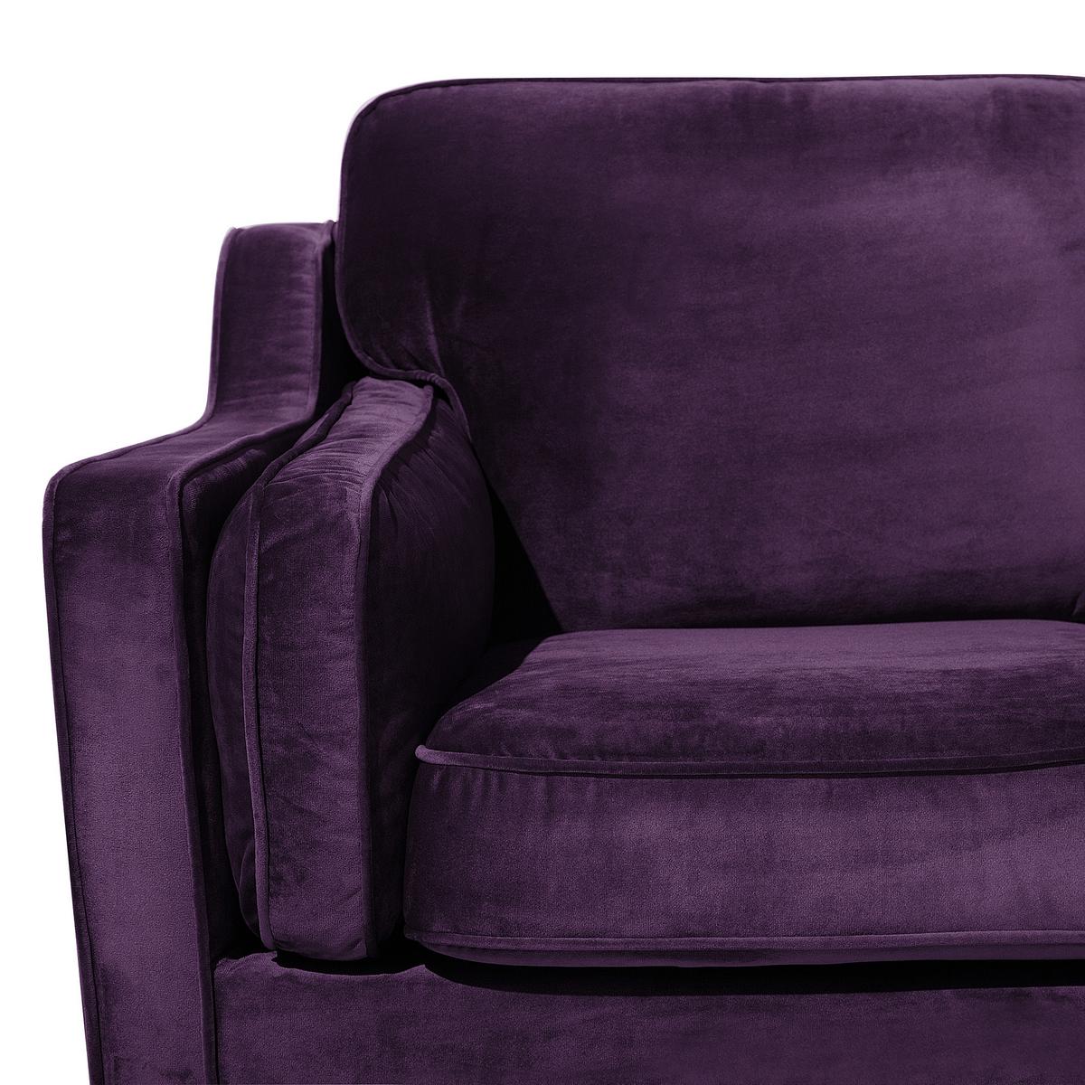 3-SITZER-SOFA Samtstoff Violett Lokka - Violett, Textil (204/85/83cm) - Beliani