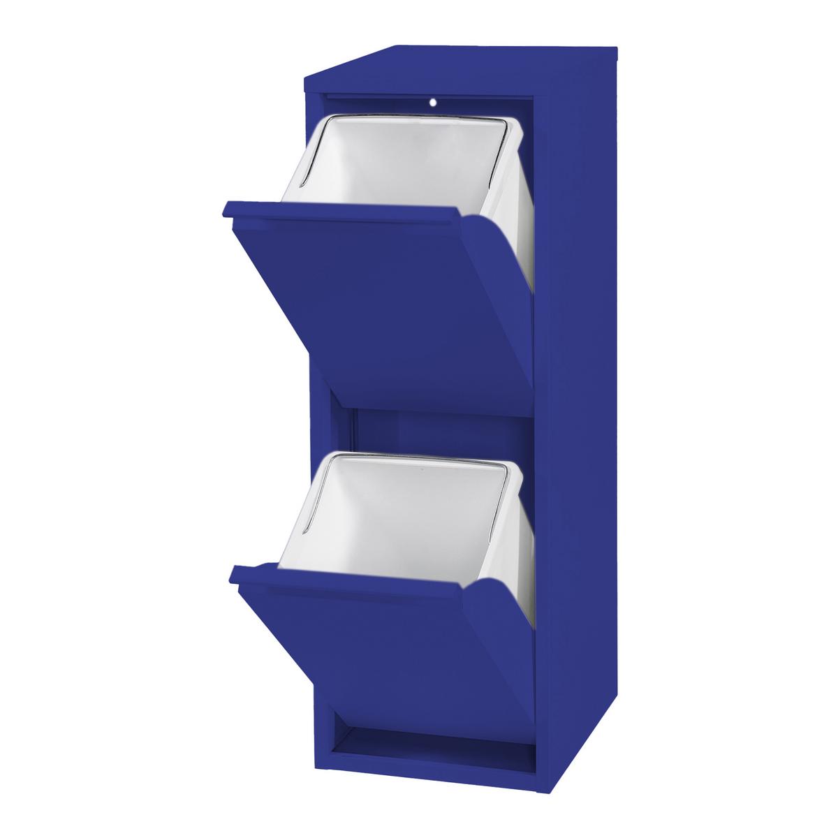 MÜLLTRENNSCHRANK Sollentuna - Dunkelblau, Kunststoff/Metall (33/93/25cm) - [en.casa]
