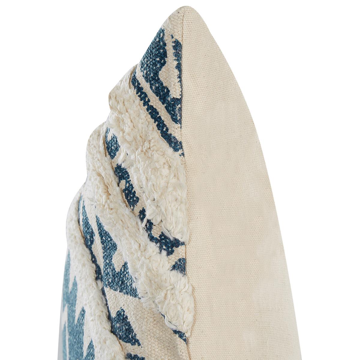 DEKOKISSEN 2er-Set Blau 50/50 cm Safi - Blau, Naturmaterialien/Textil (50/50cm) - Beliani