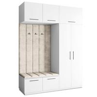 GARDEROBENSCHRANK REMA 180/240/60 cm Modern Weiß - Beige/Weiß, Holzwerkstoff (180/240/60cm) - MASSENO