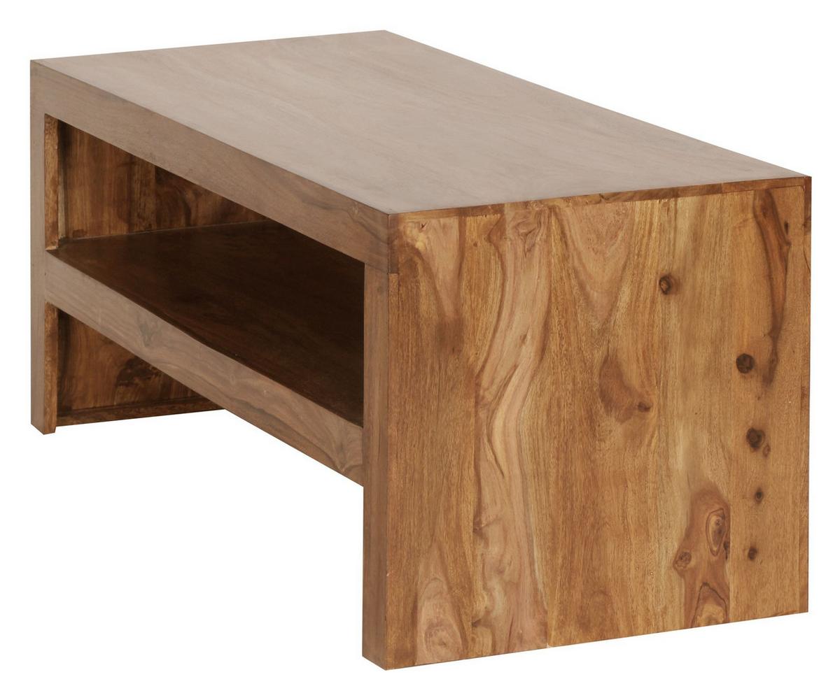 COUCHTISCH Massivholz in Braun, Landhaus-Stil Design, 110cm Breite - Dunkelbraun/Braun, Holz (110/45/45cm) - KADIMA DESIGN