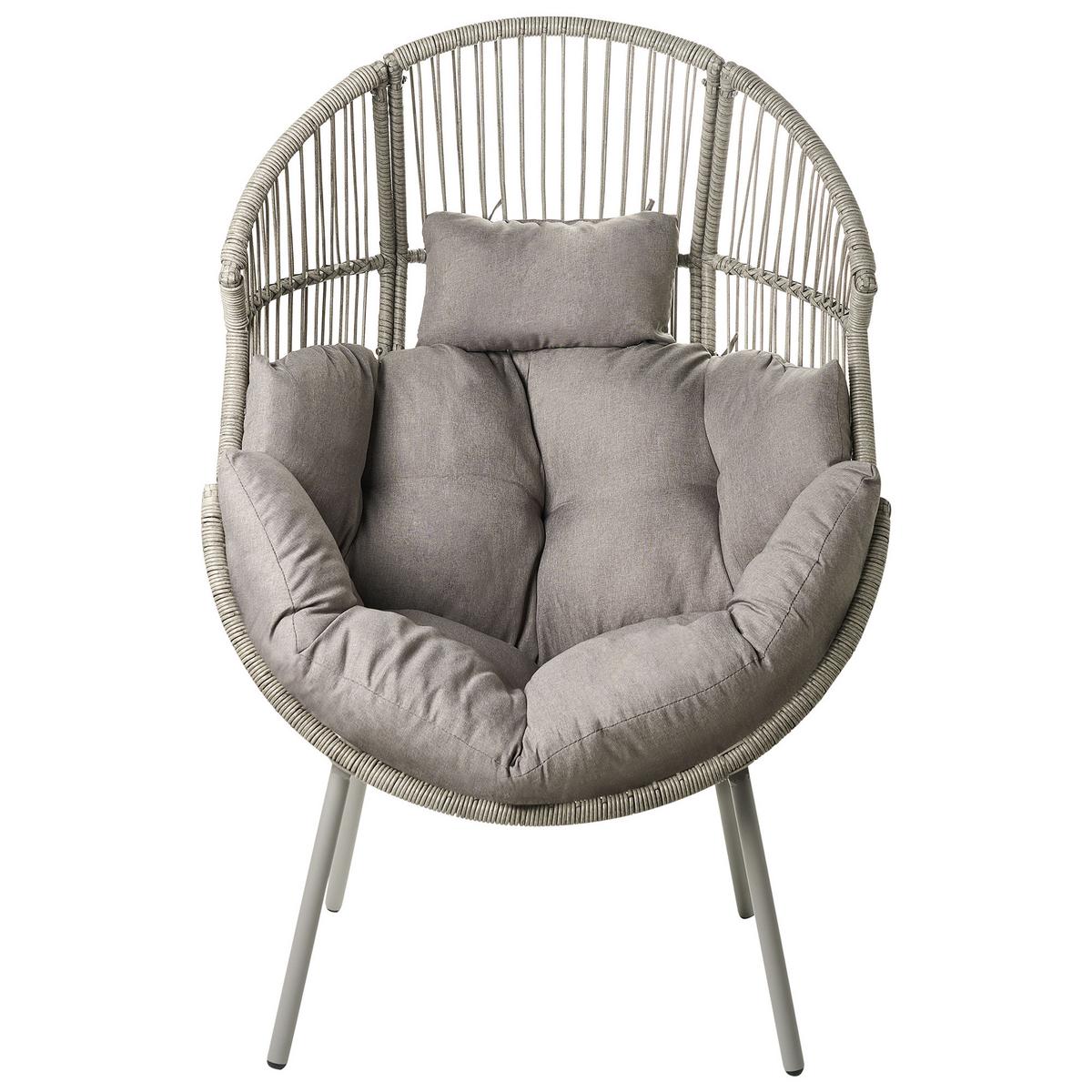 GARTENSTUHL Grau Murano - Grau, Kunststoff (89/130/93cm) - Beliani