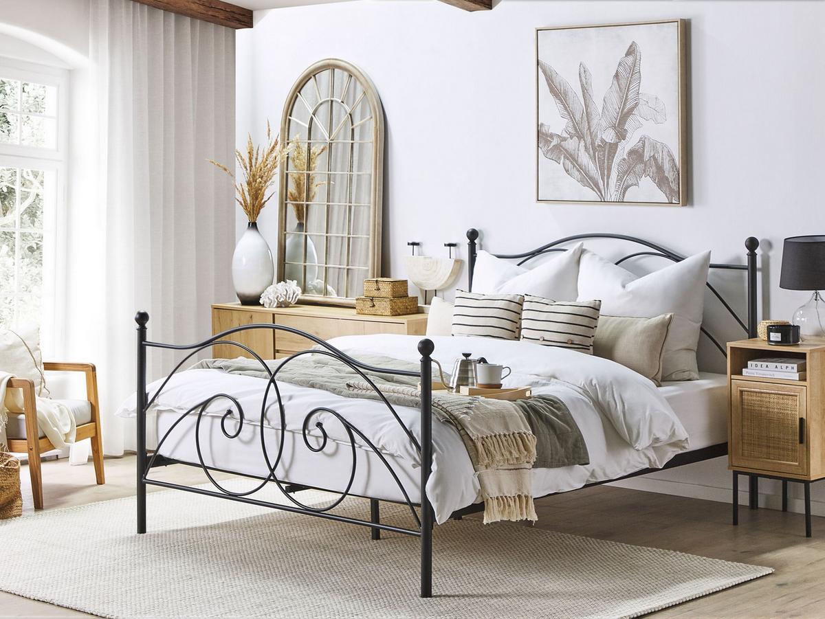 METALLBETT 160/200cm Schwarz Dinard - Schwarz, Metall (160/200cm) - Beliani