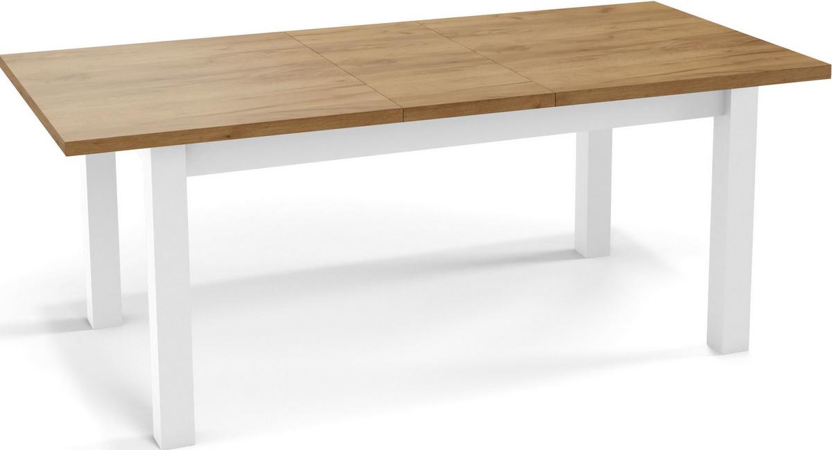 ESSTISCH Molly rechteckig ausziehbar, Wotan Eiche 120-160/67/75 cm - Eiche Wotan/Weiß, Holz/Holzwerkstoff (67/160/75cm) - WFL GROUP