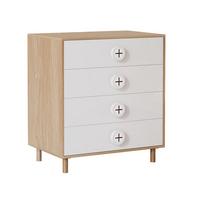 NACHTSCHRÄNKCHEN Modern Weiß Holzoptik mit 4 Schubladen 80×54×90 cm - Weiß, Holzwerkstoff (80/90/54cm) - Urban Meuble