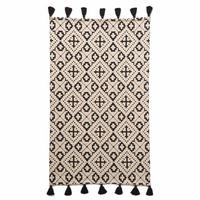 BAUMWOLLTEPPICH Reva gemustert 90/150 cm - Schwarz, Textil (90/150cm) - Homescapes