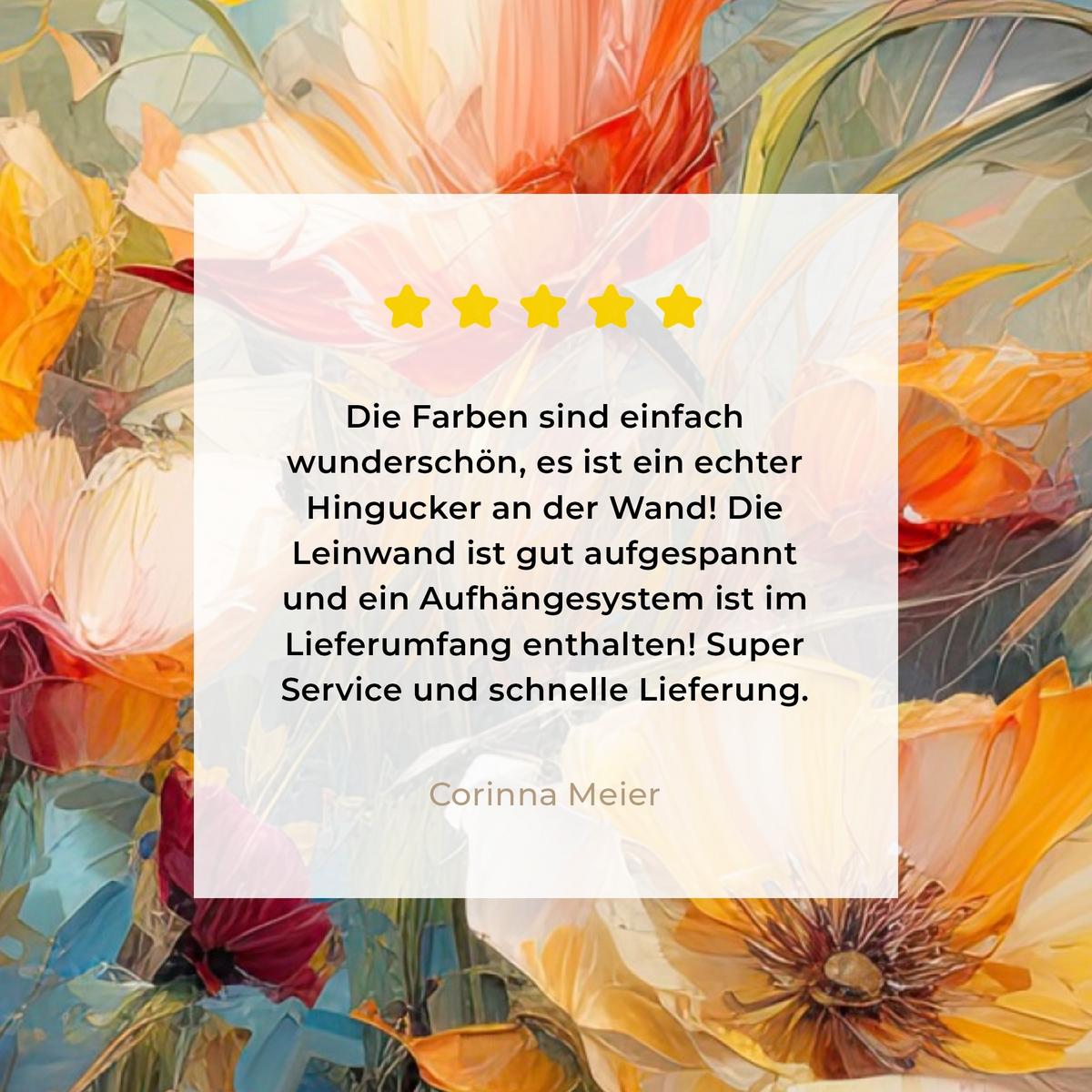 LEINWANDBILD Blumen - Aquarell - Kunst - Botanisch - Natur Room Decor 30x40 cm - Orange, Textil (30/40cm) - MuchoWow
