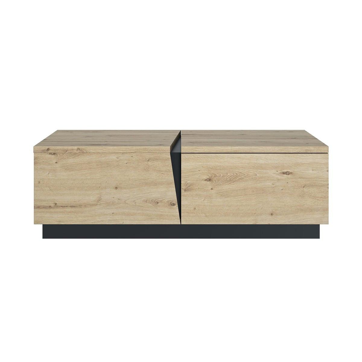 COUCHTISCH 1 Schublade Crack - Französische Herstellung - 114/61/36 cm - Eichefarben, Holzwerkstoff (120/61/36cm) - Calicosy