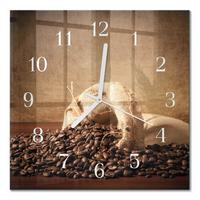 WANDUHR aus Glas 30x30 cm - Kaffee - Braun, Glas (30/30/0.4cm) - TULUP