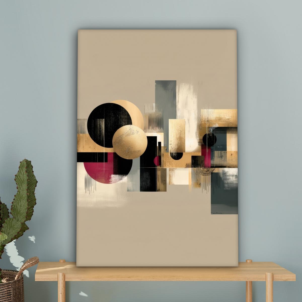 LEINWANDBILD Abstrakt - Formen - Beige - Texturen Wanddeko 40x60 cm - Beige, Textil (40/60cm) - MuchoWow